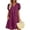 *Wine, variant on ClodeEU Women's Linen Blend V Neck Puff Sleeve Half Button Midi Dress with Pockets ,Solid Color Casual Summer Dress Army Green,Women's Plus L