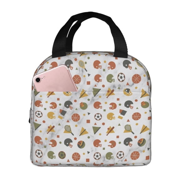 Baseball Lunch Box, Insulated Lunch Bag Thermal Cooler Tote, Reusable Water-Resistant Meal Prep Bag For Women & Men, Office Work, And Travel