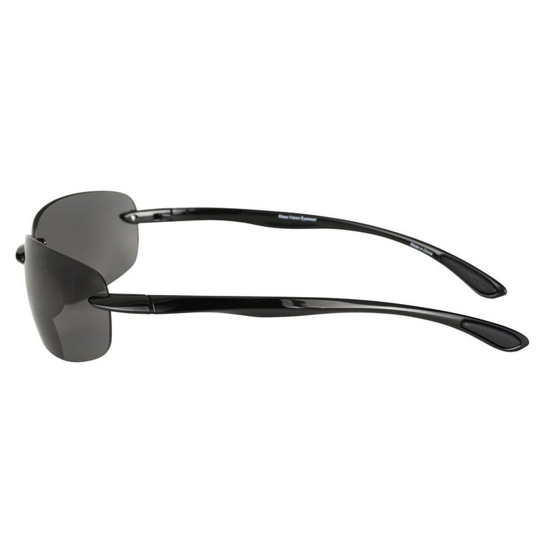 Mass Vision The Influencer 2 Pair of Sport Wrap Non-Polarized Bifocal Sunglasses for Men and Women - Black/Black (Non-Polarized) - 1.00, adult unisex