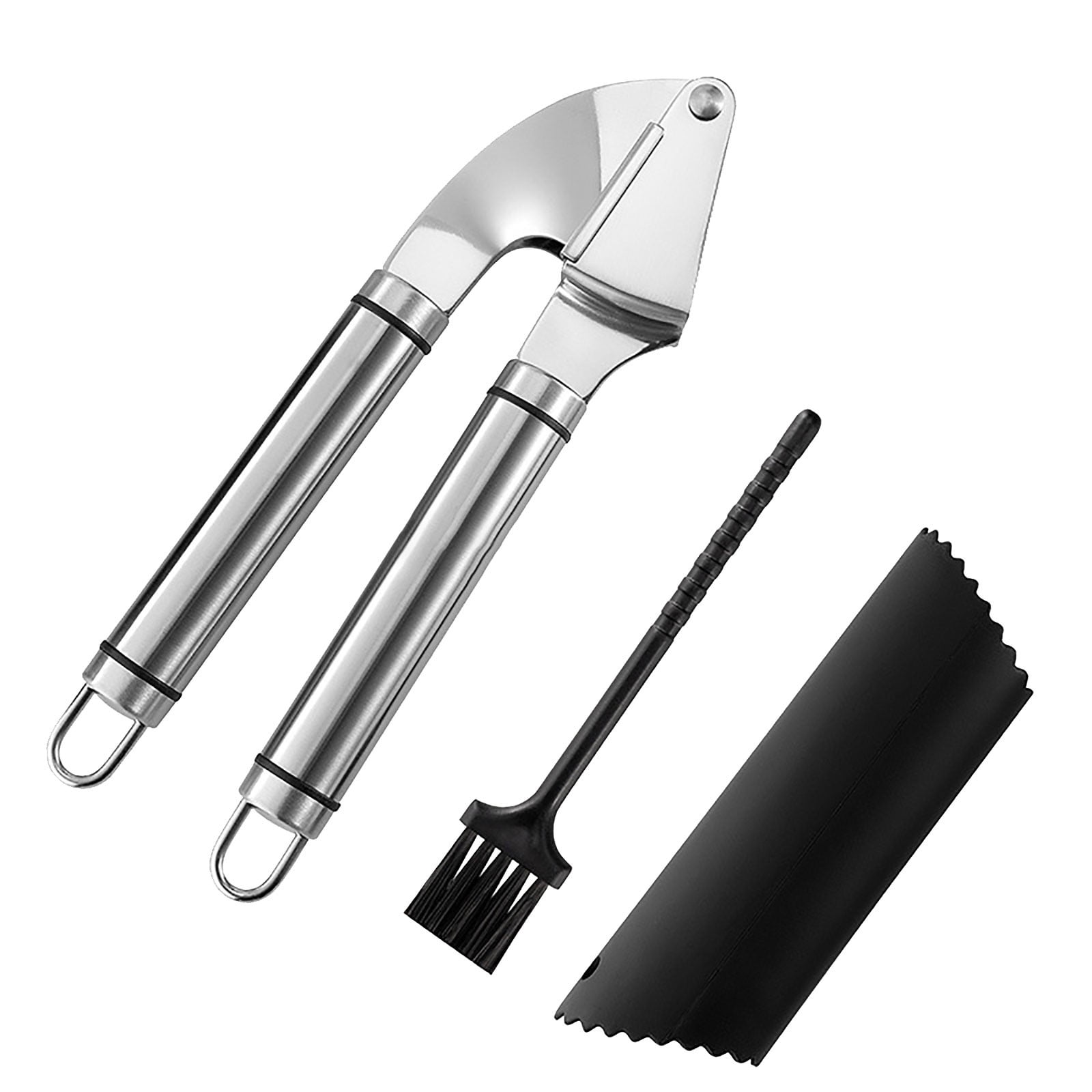 Professional Garlic Press Stainless Steel Mincer Crusher Silicone Roller Peelers 