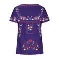 thumbnail image 4 of ICHUANYI Clearance Fashion Woman Causal Printing Blouse Short Sleeve T-Shirt Summer Button Tops(Purple, XXL) ICHUANYI WER2023081110667, 4 of 6