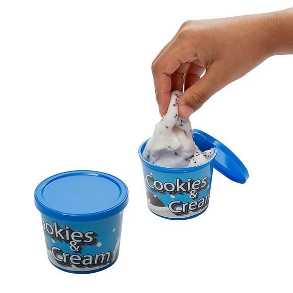 2 1/4" Black & White Cookies & Cream Slime - 12 Pieces