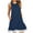 Blue, variant on SWSTBBY Summer Dresses for Women 2025,Womens Dresses,Women's Summer Outerwear Medium Length Thin Loose Round Neck Bottom Skirt With Slit Dress