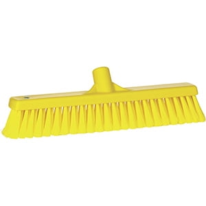 Vikan 16" Fine Particle Push Broom- Soft/Split - Yellow (2 Units)