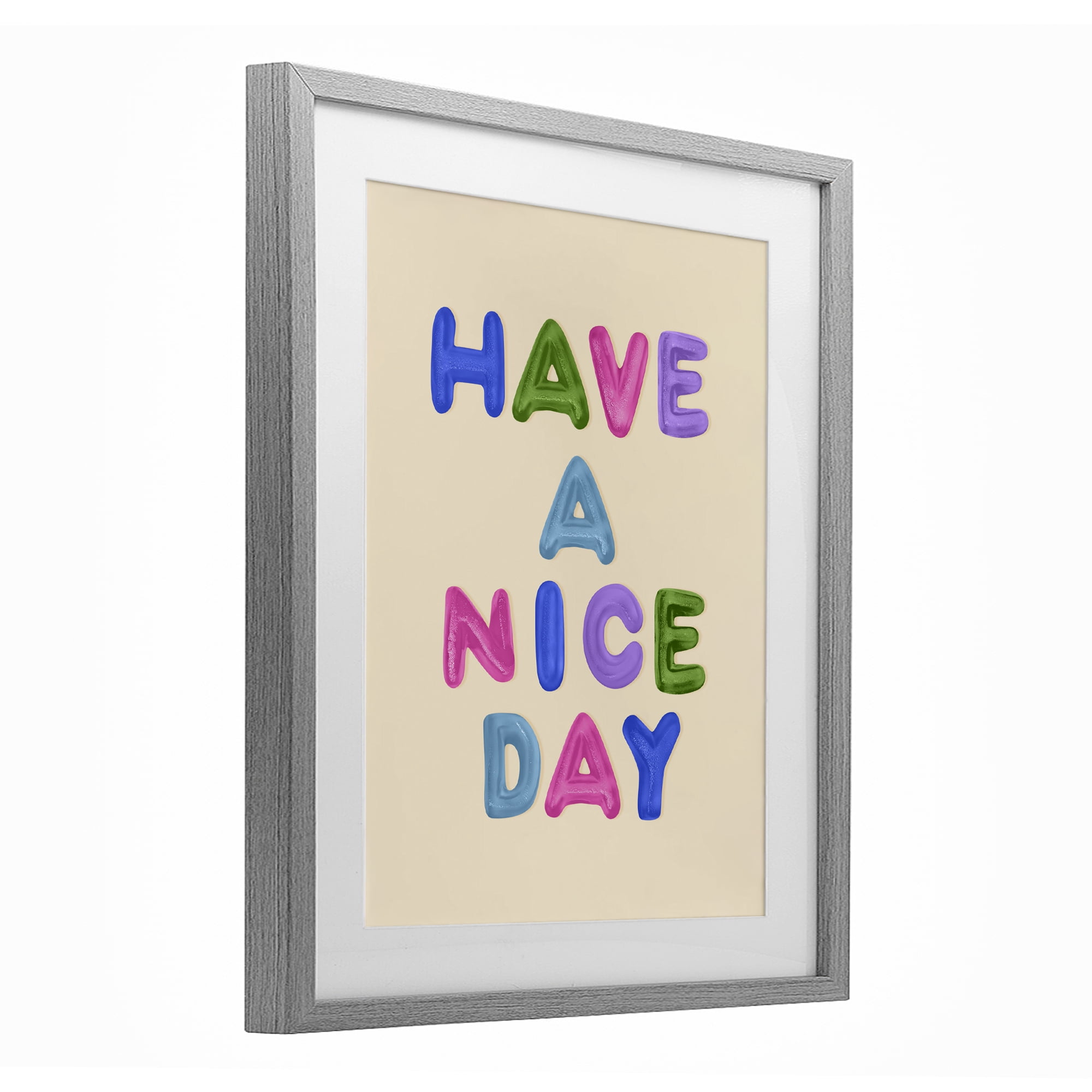 Stupell Industries Have a Nice Day Gummies Gray Framed Print Under Glass, design by LISH Creative