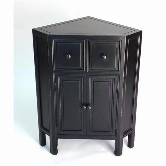 Antique Black Suchow Corner Cabinet