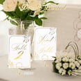 thumbnail image 4 of Table Number Place Card Holder - with Table Numbers Holders x Double Sided Gold Printed Design Photo Picture Holders for Centerpieces Wedding Party Birthday (Gold), 4 of 7