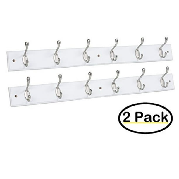 birdrock home hook coat and hat rack 2 pack 6 hooks 27 inches wall mount decorative