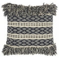 thumbnail image 1 of homeroots home decor 386111 Navy and Ivory Textured Throw Pillow, 1 of 1