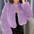 thumbnail image 2 of ATOYSOY Winter Coats for Women Warm Thick Fauxfluffy Cropped Jackets Fashion Open Front Long Sleeve Cardigans Wedding Guest Winter Purple XXXL, 2 of 4