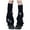 Black, variant on HNMKIU Japanese Gothic Knit Leg Warmers Winter Knee High Socks and Ankle Gaiters White,One Size