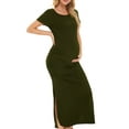 thumbnail image 2 of Women's Short Sleeve Maternity Dresses Clothes Split Pregnancy Maxi Dresses, 2 of 4