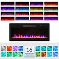 thumbnail image 3 of BELLEZE 36" Electric Fireplace Heater, 1400 W Recessed & Wall Mounted Electric Fireplace with Remote Control, Freestanding Heater with Adjustable Flame Color and Brightness, Timer, Touch Screen, 3 of 7