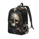 thumbnail image 1 of Easygdp Gold Pattern Skull Mochila de Lona Resistente para Laptop, Compatible con Laptops de 15 a 17 pulgadas, Ideal para Escuela, Trabajo y Viajes-Medium, 1 of 5