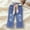 Blue#4, variant on SERTG Girls Straight Wide Leg Jeans Loose Fit Bow Tie Belt Elastic Waist Kids Spring Summer Casual Long Pants Everyday Trousers(Blue,4-5 Years)