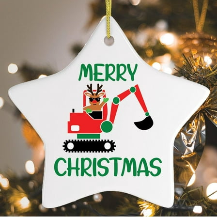 Contruction Worker Digger Christmas Ornament