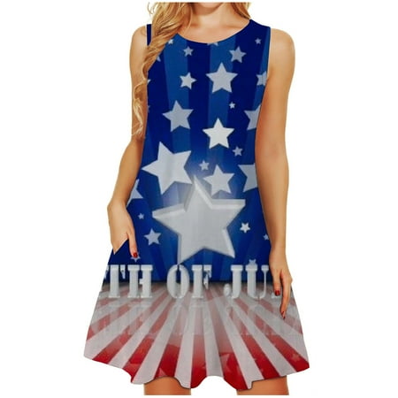 

Hvyesh Womens Summer Dresses 2023 Plus Size Beach Midi Dress 4th of July Graphic Crew Neck Sundresses Short Sleeve Breezy Dresses Blue