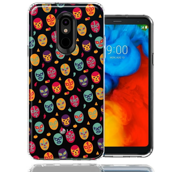 MUNDAZE For LG Stylo 5 Lucha Libre Masks Design Double Layer Phone Case Cover