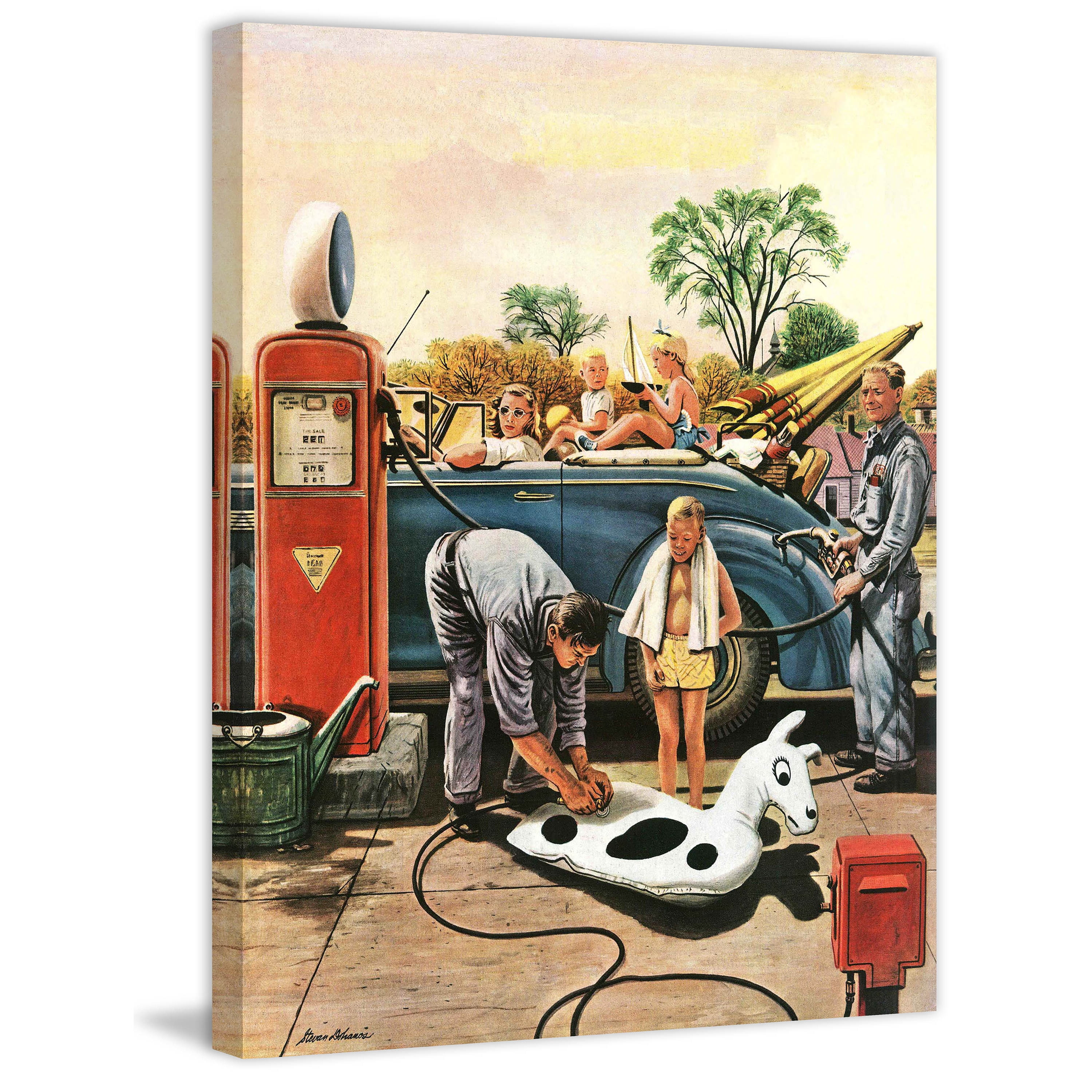 Marmont Hill "Inflating Beach Toy" by Stevan Dohanos Painting Print on Canvas