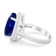 thumbnail image 4 of Pear Teardrop Cocktail Ring Blue Sapphire CZ 925 Sterling Silver Size 8, 4 of 8