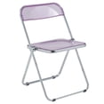 thumbnail image 1 of Silla plegable LeisureMod Lawrence de acrílico magenta con estructura de metal, 1 of 9
