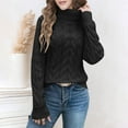 thumbnail image 3 of DAFPZW Women's Turtleneck Cable Knit Sweater Long Sleeve Cozy Pullover Sweaters Warm Fall Winter Knitwear, 3 of 8
