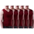 thumbnail image 2 of Breezora Mens 5 Packs Tank Tops Sleeveless V Neck Casual Undershirts Soft Breathable Fabric Value Pack for Gym and Daily Wear Comfort Fit XXXXL Size Red, 2 of 9