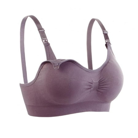 

Xmarks Womens Nursing Bra for Breastfeeding Breathable Soft Seamless Clip Down Push Up Padded Maternity Bra