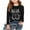 Black, variant on Bnwani Long Sleeve Toddler Shirts Girls Black Fall Crew Neck Casual Fashion Printed Tops 3-4t