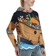 thumbnail image 6 of Easygdp Ocean Scene with Noah's Ark Womens Casual Hoodies Sweatshirts Long Sleeve Pullover Fall Pullover Tops Outfits Winter Clothes-Small, 6 of 7