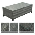thumbnail image 5 of 8 Pieces Outdoor Wicker Round Furniture Set, All Weather Half-Moon Sectional Patio Sofa Sets with Rectangular Coffee Table, Gray, 5 of 10