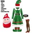 thumbnail image 4 of Disfraz familiar de elfo navideño, traje de juego de rol, disfraz de Papá Noel verde para fiesta, ropa elegante, conjunto de disfraz de madre para niños, 4 of 5