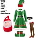 thumbnail image 4 of Disfraz familiar de elfo navideño, traje de juego de rol, disfraz de Papá Noel verde para fiesta, ropa elegante, conjunto de disfraz de madre para niños, 4 of 5