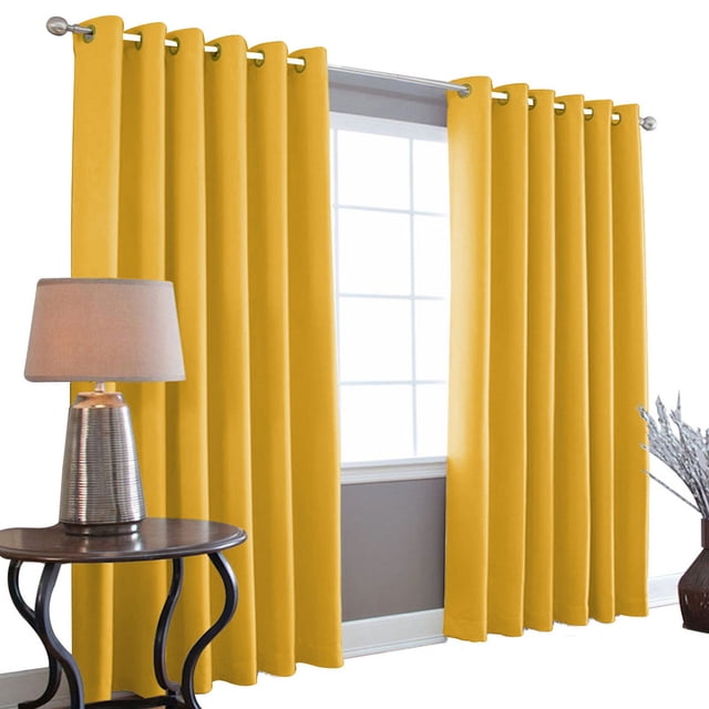Cortinas Blackout 275cm Ancho X 215cm De Largo En 2 Paneles, 100% Microfibra Poliéster ORO