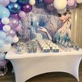 thumbnail image 6 of YMHPRIDE 6ft Polyester Fitted Rectangular Tablecloth Stretchable Elastic Spandex Table Cover White Tight Fitted Table Cover Wedding Party Patio Cocktail Bar Craft Exhibitions Washable Table Cover, 6 of 7