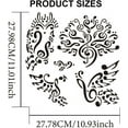 thumbnail image 2 of Musical Bird Stencils 11.8×11.8inch Large Music Note Bird Painting Stencils with Paint Brush Artistic Peacock Drawing Template for Wood Wall Furniture Canvas Decor, 2 of 9