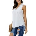thumbnail image 3 of Womens White Casual Cami Tank Tops Fashion Basic Lace Camisole Loose Summer Vest Crop Top Streetwear, 3 of 4