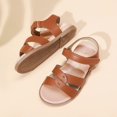 thumbnail image 4 of Sandalias DREAM PAIRS Princess planas abiertas para niña color marrón talla 7, 4 of 7