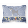 Schnauzer Welcome Fabric Standard Pillowcase-30 x 20.5-