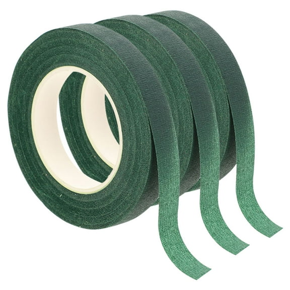 SOPOTUTU 3-Pack Heavy Duty Green Floral Tape for Wire Binding, Flower Wrapping, Crafting and Gardening Use