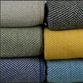 thumbnail image 4 of Irish Wool Blue Herringbone Throw Made By Kerry Woollen Mills, 4 of 9