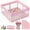 Pink, variant on Abdtech Foldable Baby Playpen with Mat, Collapsible Quick Setup Play Yard for Indoor and Outdoor, 50" x 50", Khaki