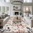 thumbnail image 3 of Grey Red Botanical Area Rugs 5'x8', Washable Small Throw Rugs for Classroom Bedroom, Rustic Country Spring Floral Summer Leaf Indoor Outdoor Rug Non-Slip Low Pile Carpet Runner Reversible Floor Mats, 3 of 8