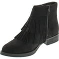 thumbnail image 2 of Soda Women's Flame Faux Suede Double Fringe Moccasin Ankle Boots, 2 of 4