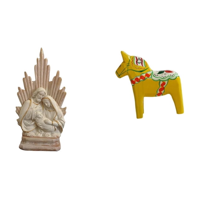 Estatua y adorno de resina clásica católica cristiana, escultura de caballo Dalecarlian coleccionable para mesa de oficina.
