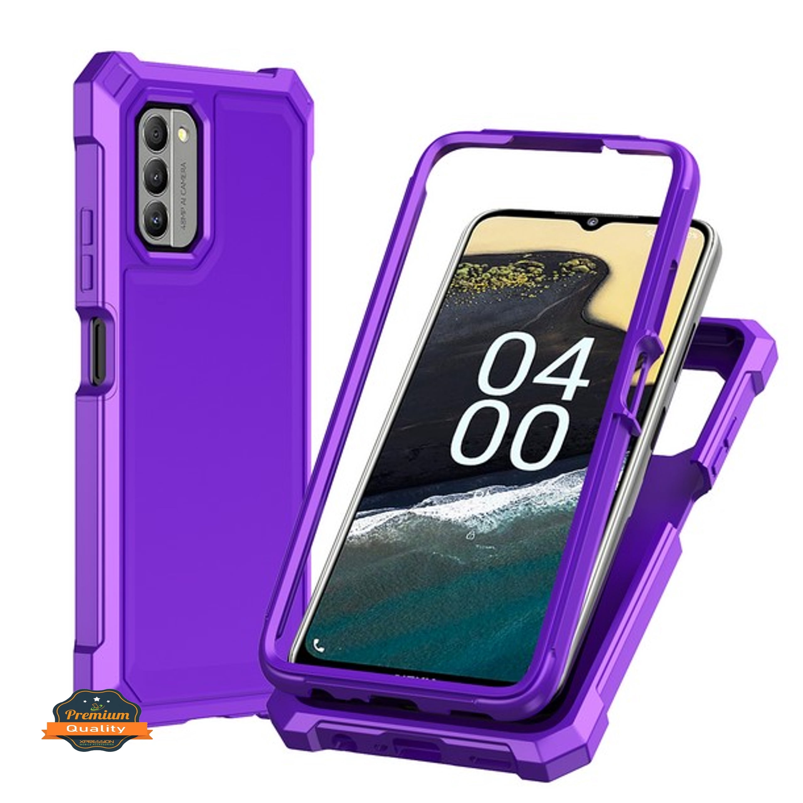 For TCL K24 /TCL K23 /TCL 50 LE Full-Body Dual Layer Hybrid Case Slim, Drop-Proof TPU Hard PC, Durable Corner Front Bumper Protector Phone Case Cover by Xpression, Purple