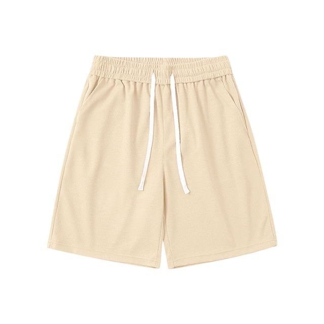 Men Solid Color Casual Fashion Loose Elastic Waist Pockets Exercise Shorts Pants
