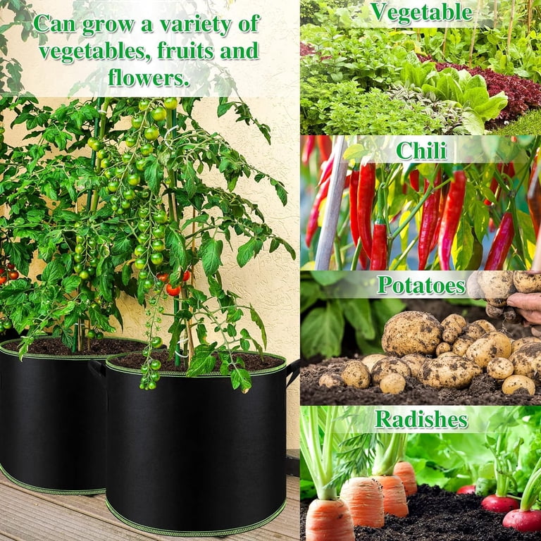 BN-LINK 5-Pack 10 Gallon Grow Bags, Black photo 4