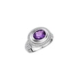 thumbnail image 4 of RYLOS Rings for Women Sterling Silver Ring Classic 9X7MM Oval Gemstone & Diamonds February Amethyst Jewelry Size 9, 4 of 8