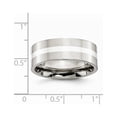 thumbnail image 6 of Stainless Steel Sterling Silver Inlay Flat 8mm Polished Band, 6 of 6